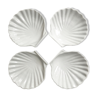 Lot de 4 coupelles coquillages en porcelaine