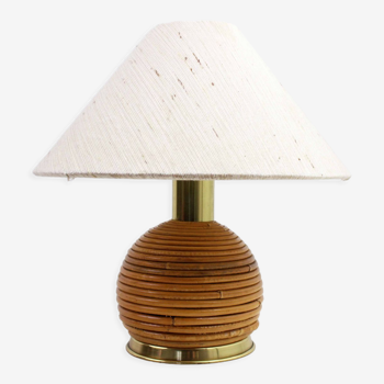 Lampe vintage en rotin