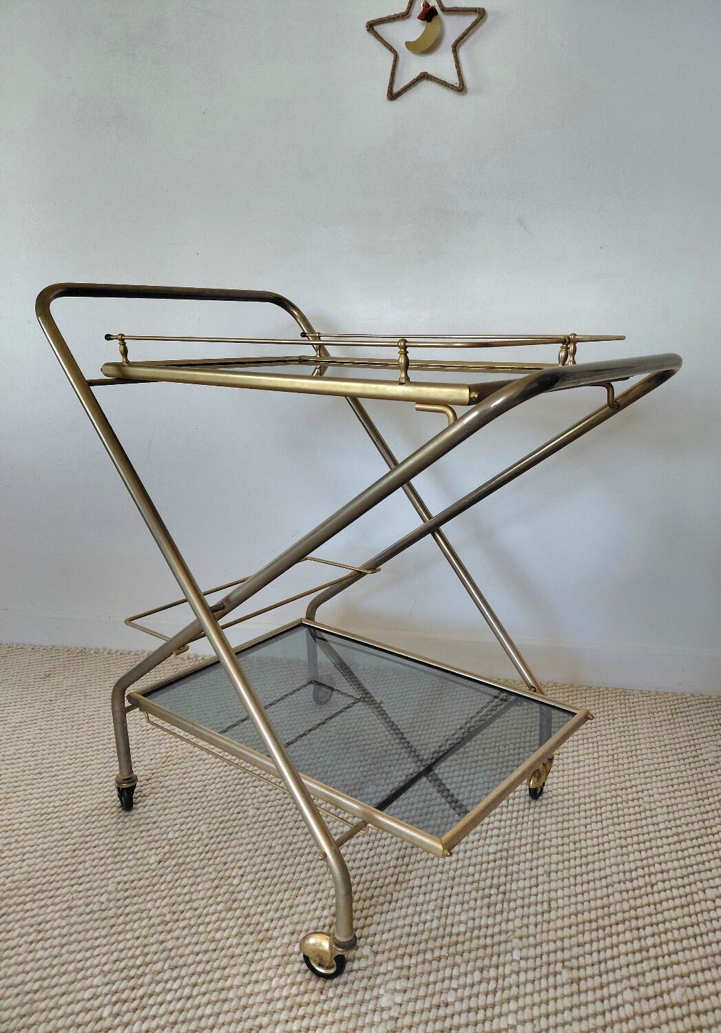 Desserte de bar pliante "Hollywood Regency"-Design Italien