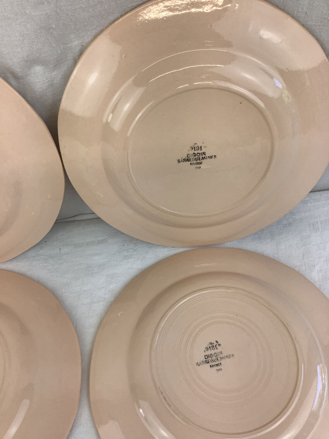 6 old flat plates made in france digoin sarreguemines