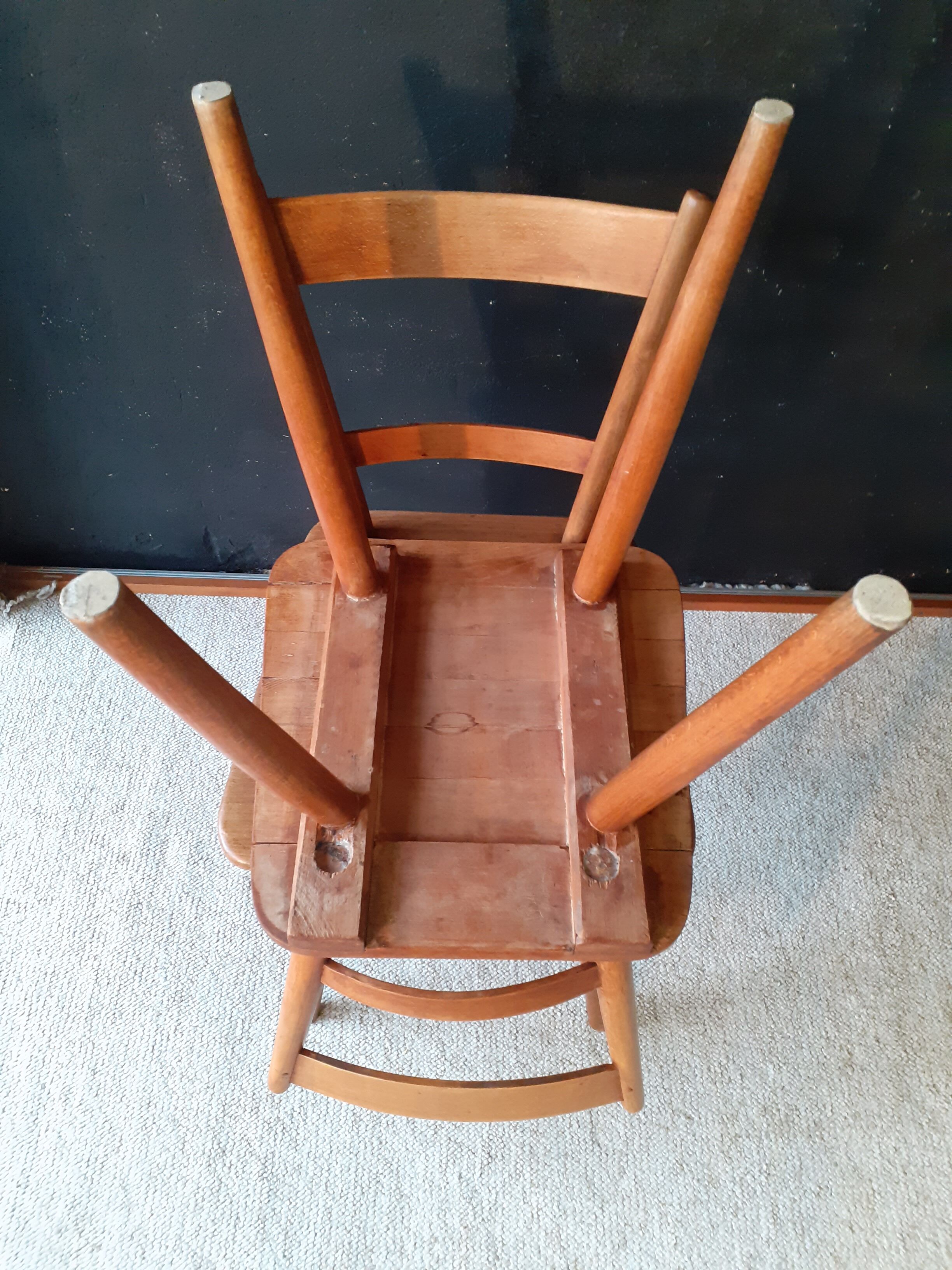 Pair of vintage all-wood chairs by Adolf Schneck for Schaffer, Germany 1947