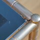 Bamboo brass and smoked glass trio of tables