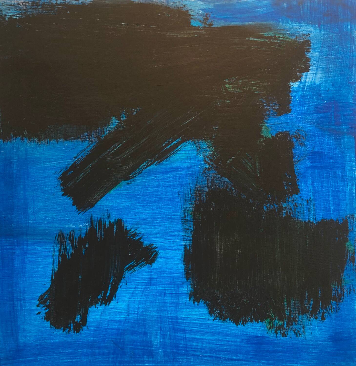 Abstract blue and black painting