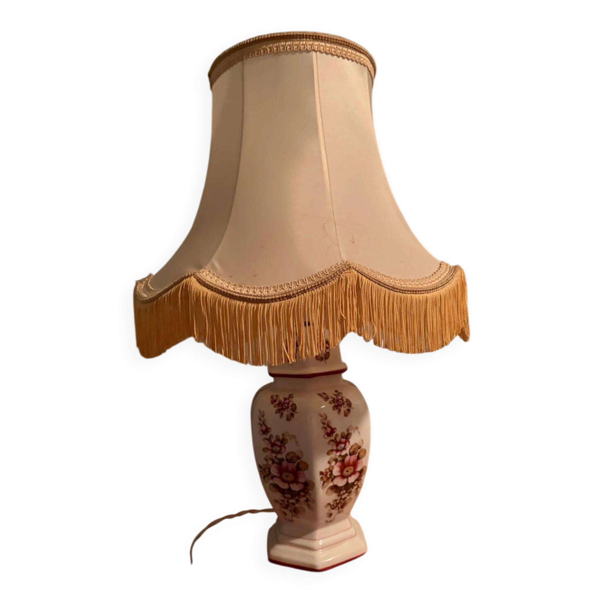 Antique lamp (1920s/30s) in Nancy porcelain, height 50 centimetres.