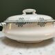 Ironstone tureen - delightful green stylized floral decoration