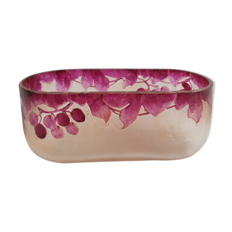 Glass paste garden vase model Rubis by Legras 1910