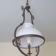 Opaline and copper pendant light