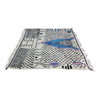 Handmade wool Berber rug 200x188 cm