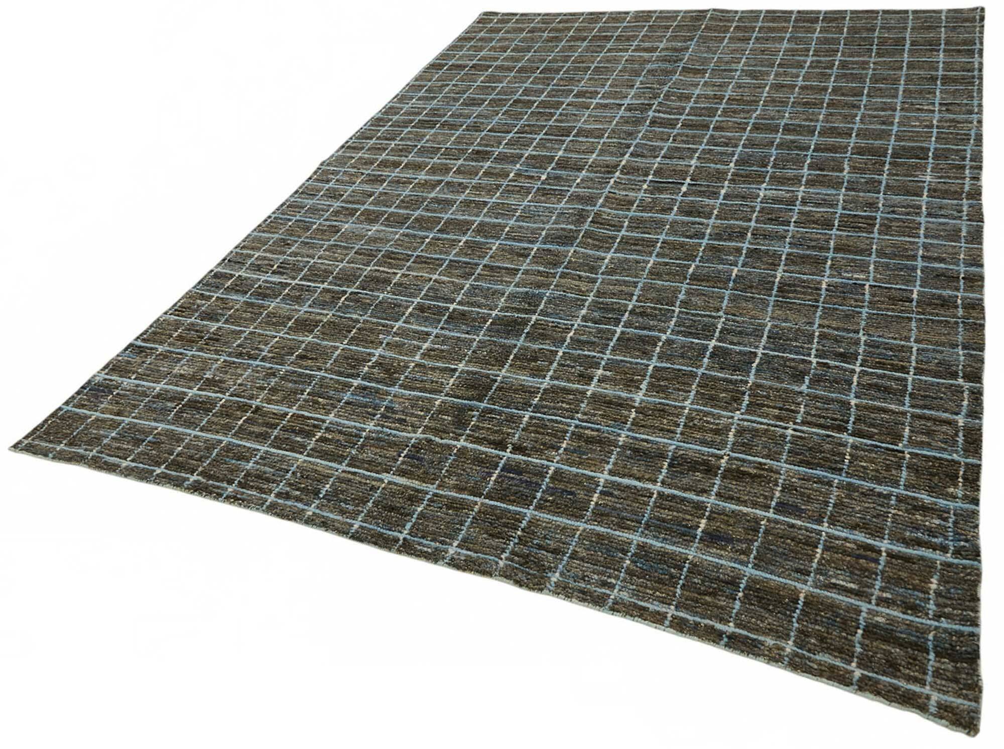 Hand-Knotted Turkish Contemporary 210 cm x 300 cm Grey Wool Carpet