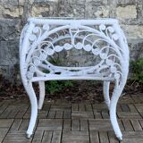 Table d’appoint en rotin blanc Peacock 1970