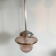 Pink glass pendant light
