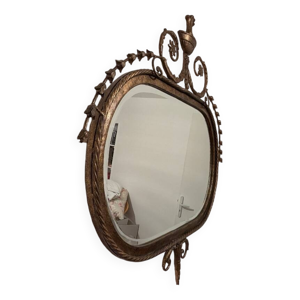 Miroir en métal doré