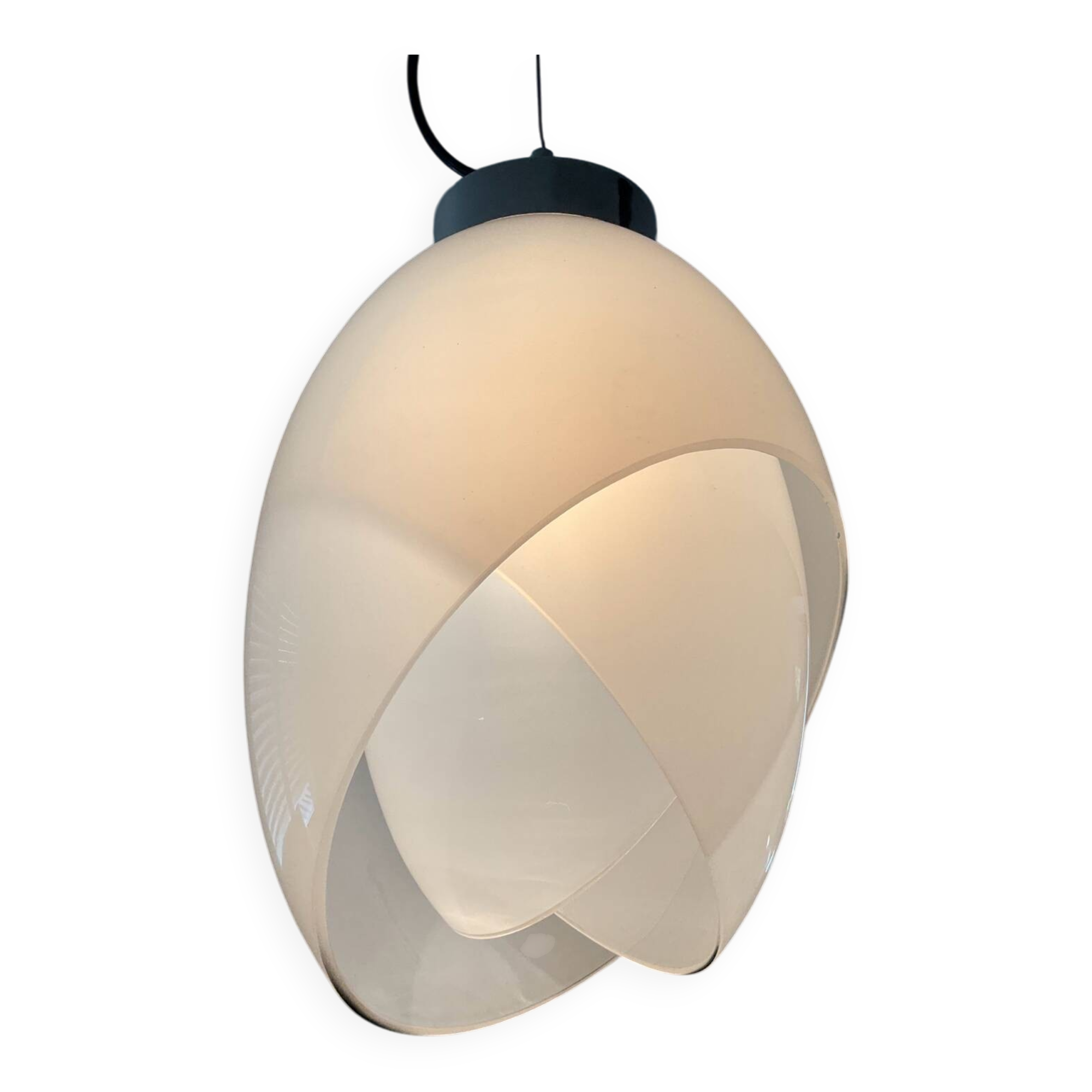 Vintage Lotus opaline pendant light from the 70s