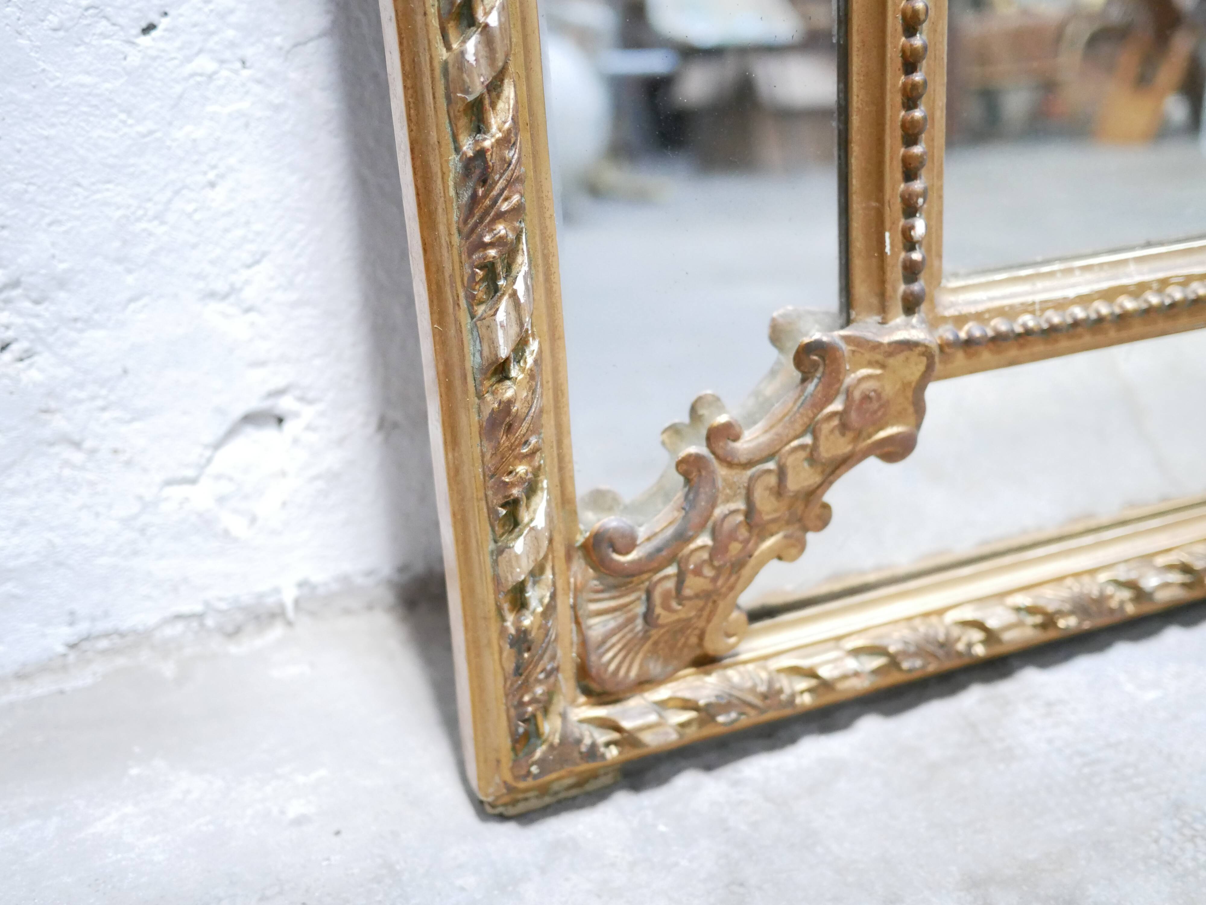 Old Napoleon III louis XV style mirror with parecloses 162cm x 90cm