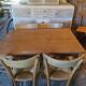 Tapered leg table, fir and beech