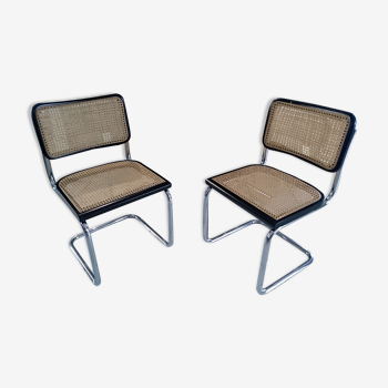 Suite de 4 Chaises Cesca B32 par Marcel Breuer vintage années 1989