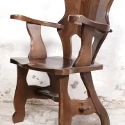 Story book brutalist wabi sabi oak fireplace lounge chairs