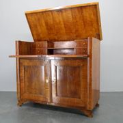 1930s Antique Cabinet with Writing Area in Walnut Finish ,Czechoslovakia
