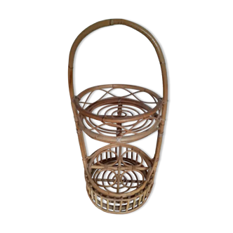 Vintage rattan bottle holder