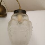 Pair of glass hanging lamps