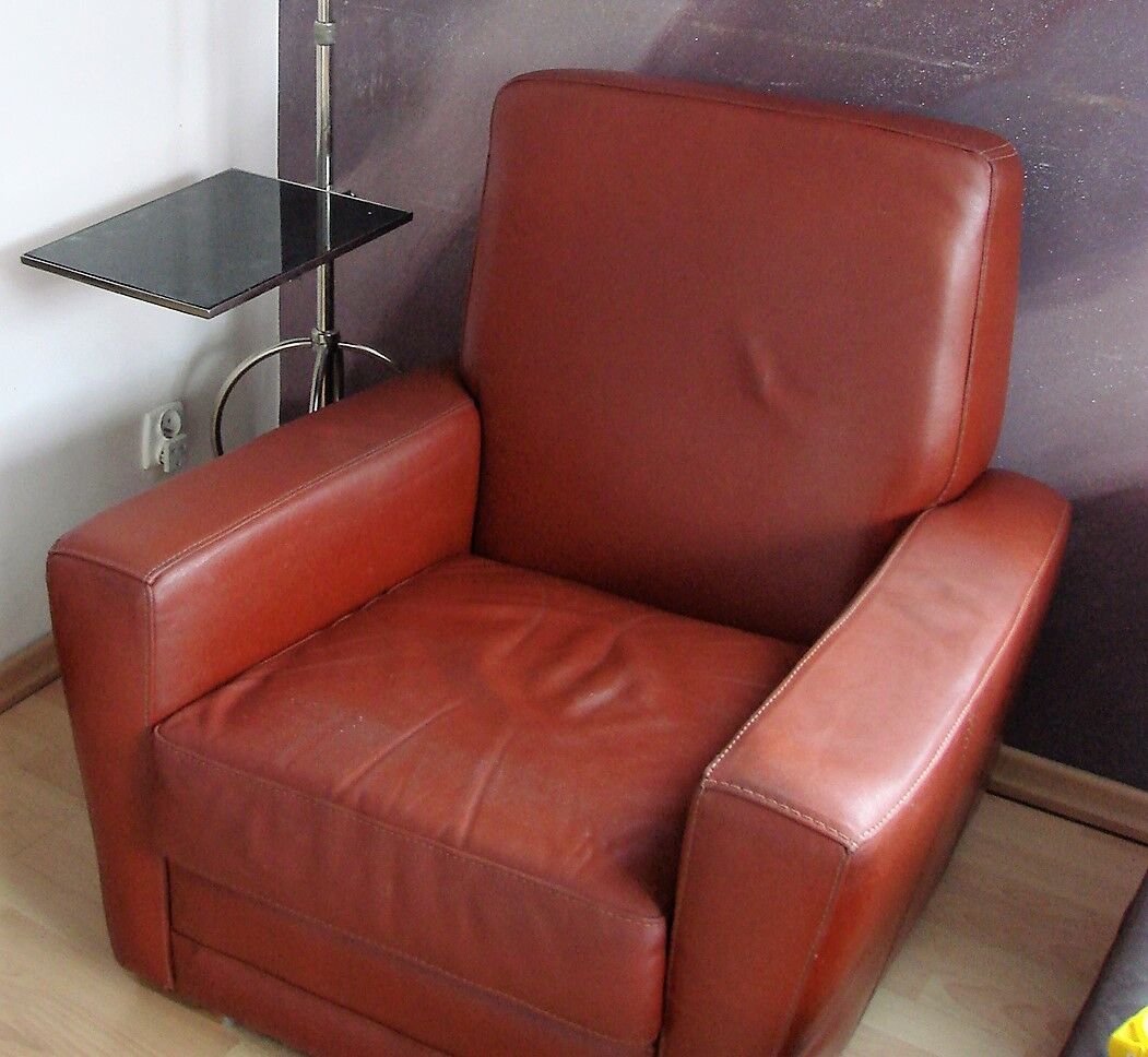 Art deco leather armchair, 1960s