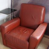 Art deco leather armchair, 1960s
