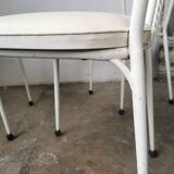 Set of 4 vintage chairs in metal and Skai