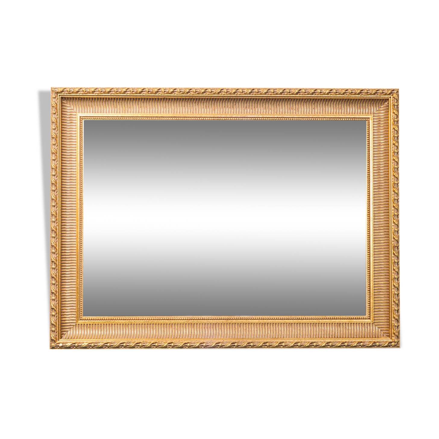 Gold leaf wooden rectangular mirror 1950