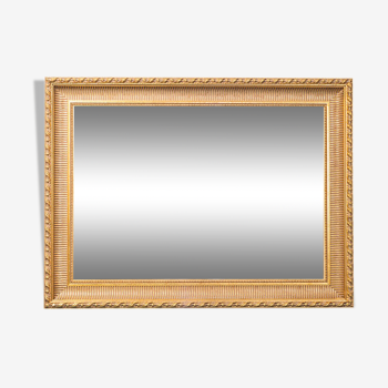 Gold leaf wooden rectangular mirror 1950