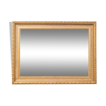 Gold leaf wooden rectangular mirror 1950