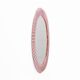Italian oval mirror in brass and pink blown Murano glass