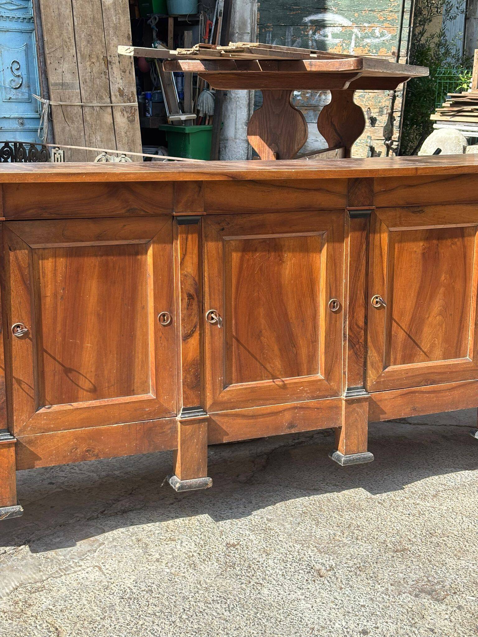 6-door solid walnut buffet from the Directoire period