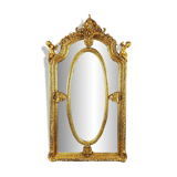 Grand miroir style Louis XV en bois sculpté et doré, XIXe siècle