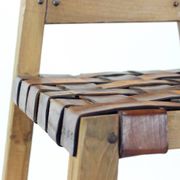 Large Vintage Bar Stool In Wood & Leather, Czechoslovakia 1950s