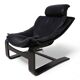 Nelo Kroken leather lounge chair by Åke Fribytter, 1970