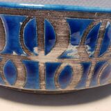 Italian ceramic bowl in blue crackle glaze by Fratelli Fanciullacci and Alvino Bagni.