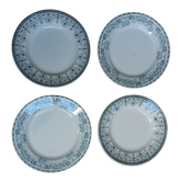 4 mismatched flat plates Terre de fer Moulin des Loups and Hamage