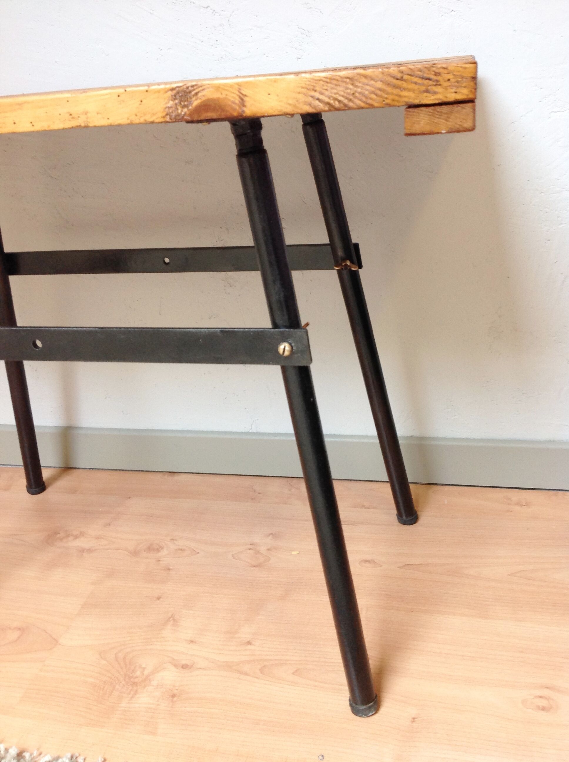 Wooden and metal side table industrial style 6070s
