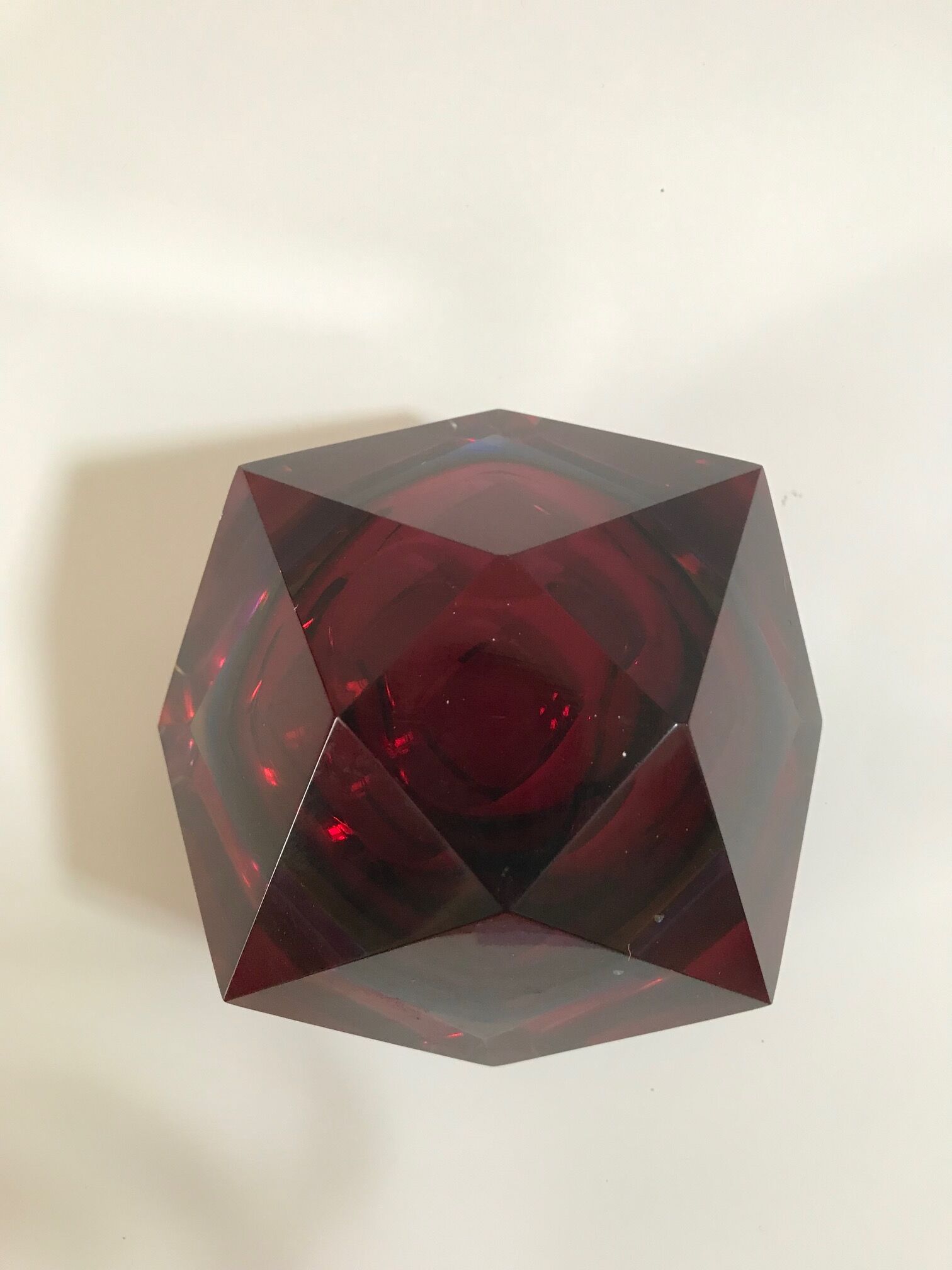 Pink and blue ashtray by Flavio Poli for Seguso in Murano glass 1960