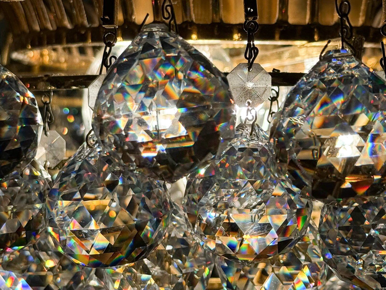 Hollywood Regency chandelier with crystal glass shades by Ernst Palme, Germany, 1960s