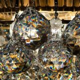 Hollywood Regency chandelier with crystal glass shades by Ernst Palme, Germany, 1960s