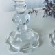 Pair of glass candle holders