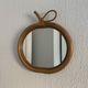 Vintage mirror 1960 apple rattan wicker bamboo - 32 x 35 cm
