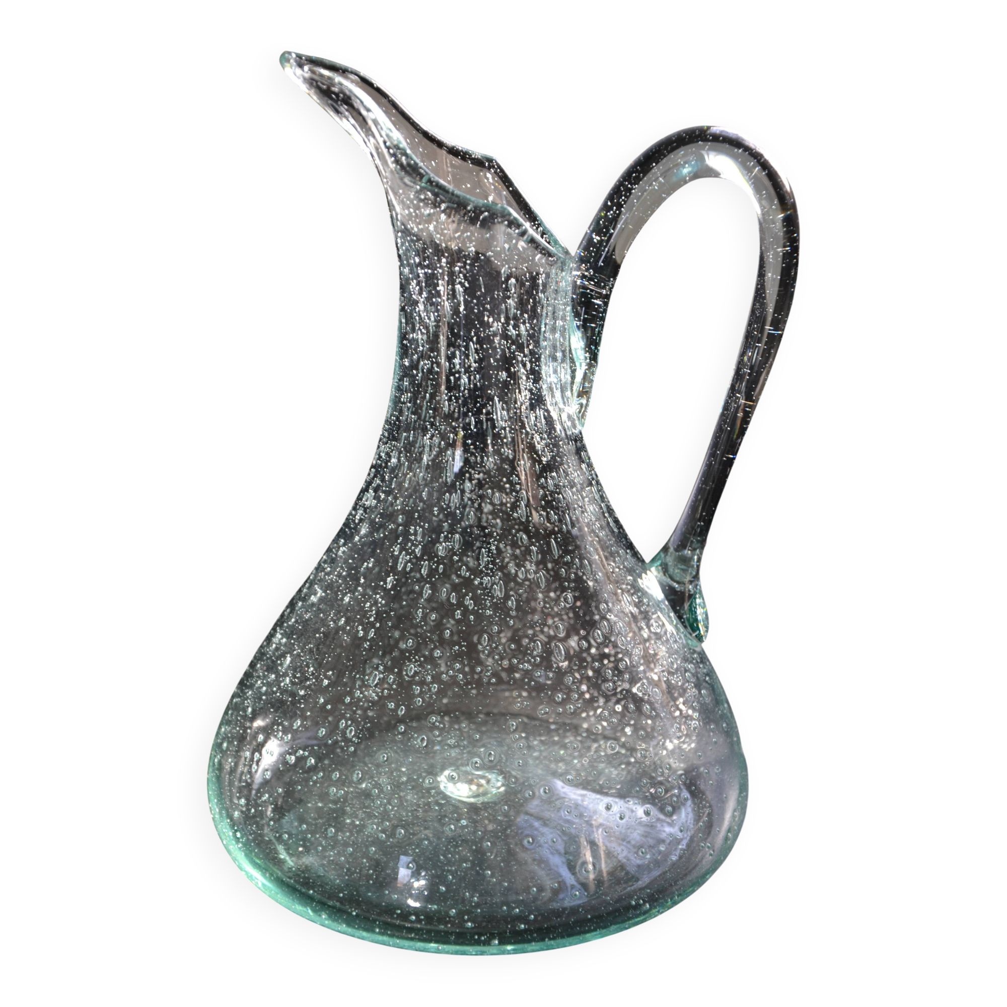 Carafe/pitcher signed Biot blown glass