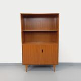 Vintage Scandinavian style storage bookcase in melamine and teak from the 60s