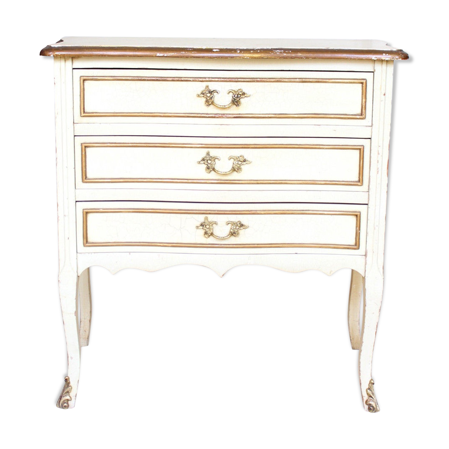 Golden cream antique French vintage Dresser