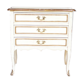Commode vintage antique française crème dorée