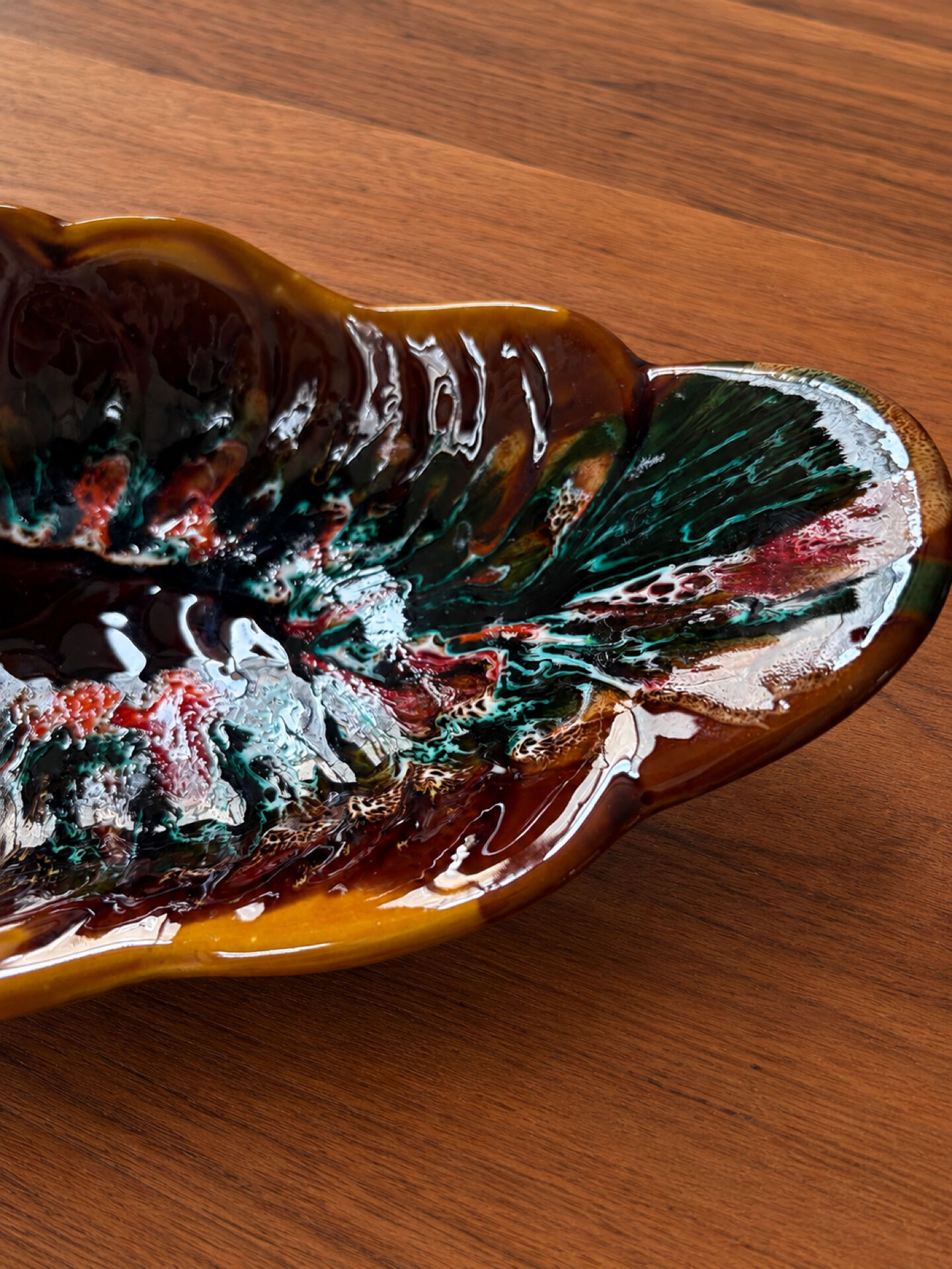 Large Vallauris bowl in glazed ceramic, free form – vintage
