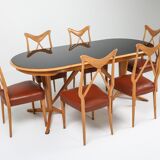 Italian design oak dining table - 1970s