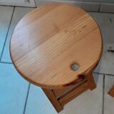 Pair of foldable stool in vintage pine